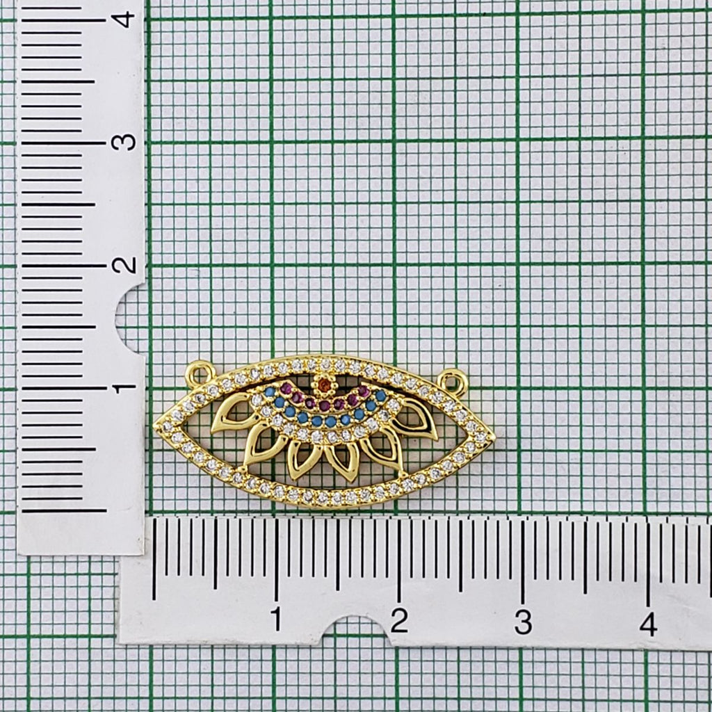 Evil Eye Gold Zircon Copper Charm For Women Bulk