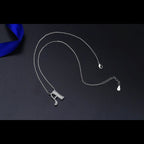 Silver White CZ Initial Alphabet Letter S Necklace Pendant Chain Bulk