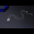 Silver White CZ Initial Alphabet Letter S Necklace Pendant Chain Bulk