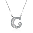 Silver White CZ Initial Alphabet Letter S Necklace Pendant Chain Bulk
