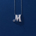 Silver White CZ Initial Alphabet Letter S Necklace Pendant Chain Bulk