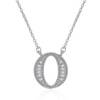 Silver White CZ Initial Alphabet Letter S Necklace Pendant Chain Bulk