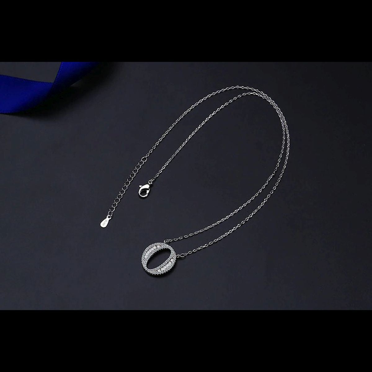 Silver White CZ Initial Alphabet Letter S Necklace Pendant Chain Bulk