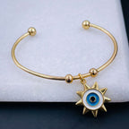 Copper Enamel Gold Sun Evil Eye Cuff Kada For Women Bulk