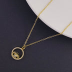 Evil Eye Eyelash Gold Brass Pendant Chain For Women Bulk