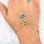 Enamel Blue White Gold Evil Eye Charms Chain Link Bracelet Girls Bulk
