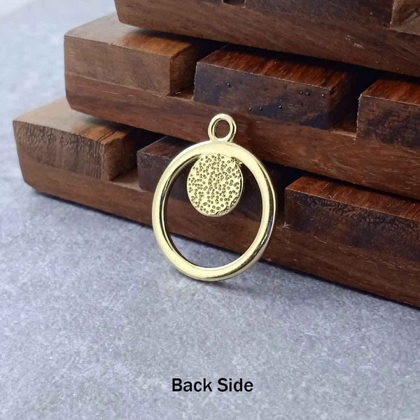 Round Evil Eye Brass Black Enamel Pendant Centre Pcs For Women Bulk Secondary image