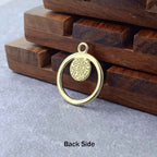 Round Evil Eye Brass Black Enamel Pendant Centre Pcs For Women Bulk