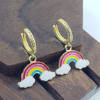 Rainbow Cloud American Diamond Hoop Earring Pair For Women Bulk
