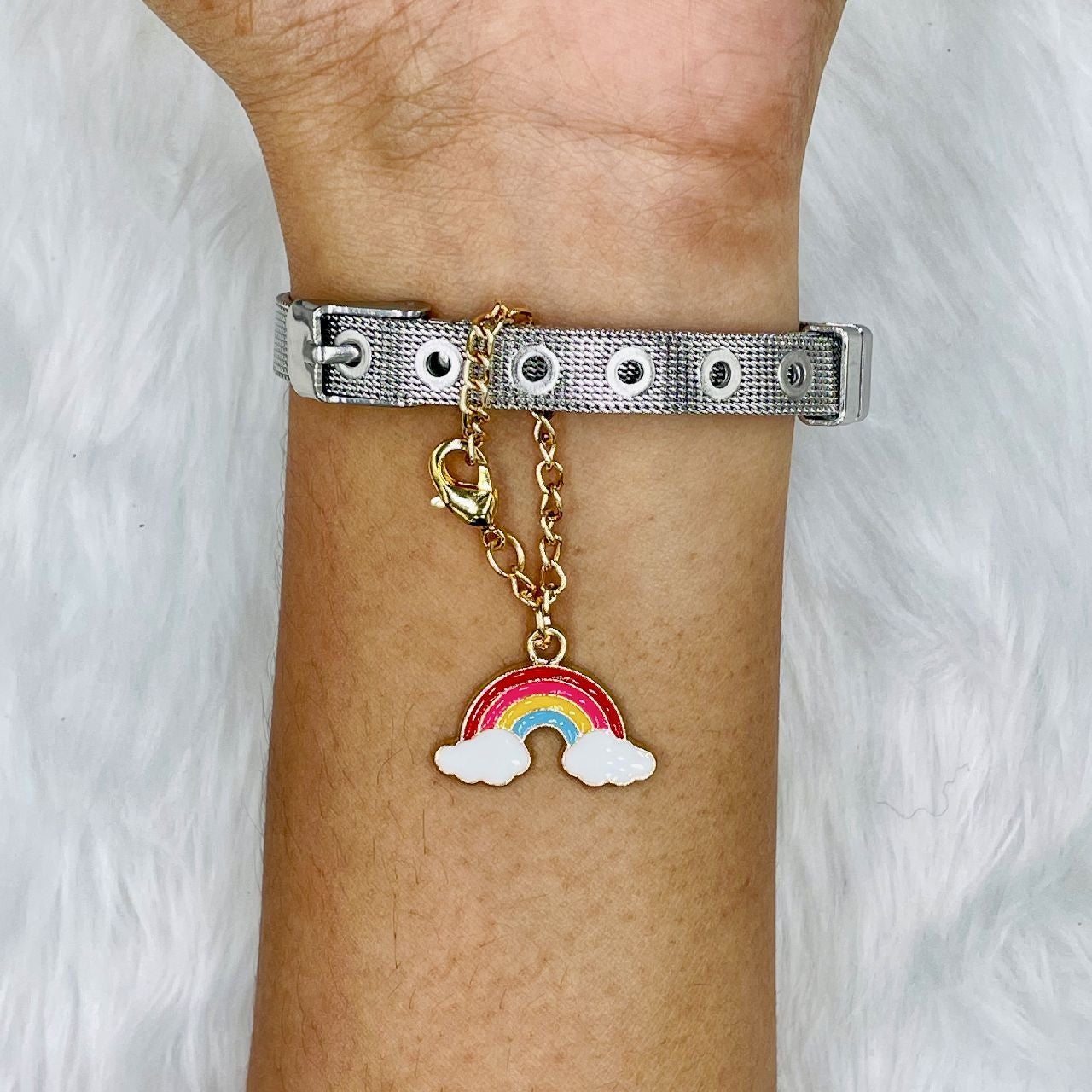 Rainbow Brass Gold Enamel Link Chain Watch Charm Chain For Women Bulk Secondary image