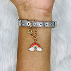 Rainbow Brass Gold Enamel Link Chain Watch Charm Chain For Women Bulk