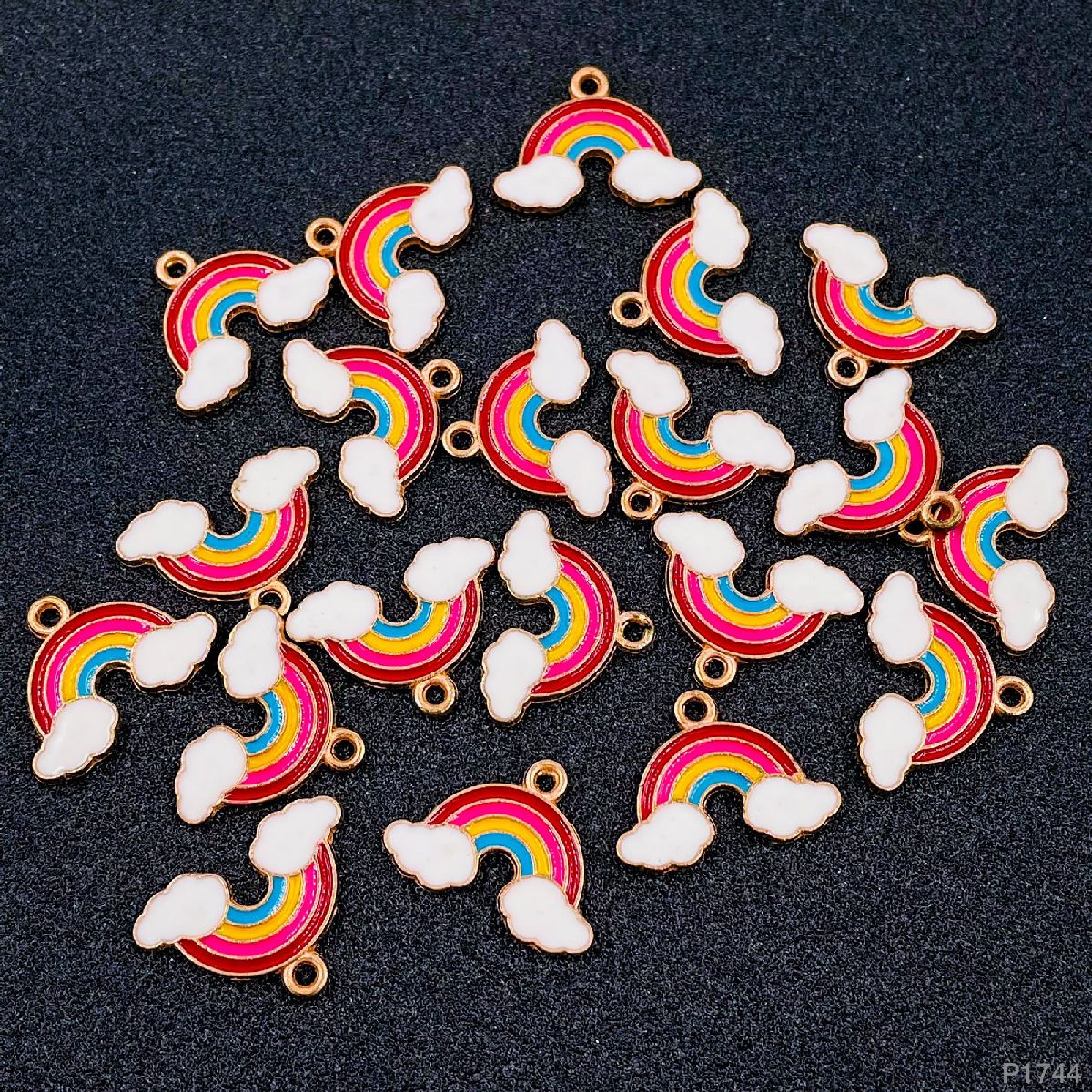 Rainbow Cloud Brass Gold Enamel Pendant Centre Pcs For Women Bulk Main image