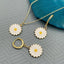 Copper Enamel Gold White Daisy Flower Pendant For Women Girls Bulk
