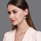 Copper Butterfly Gold White Hoop Stud Earring Pair For Women Bulk