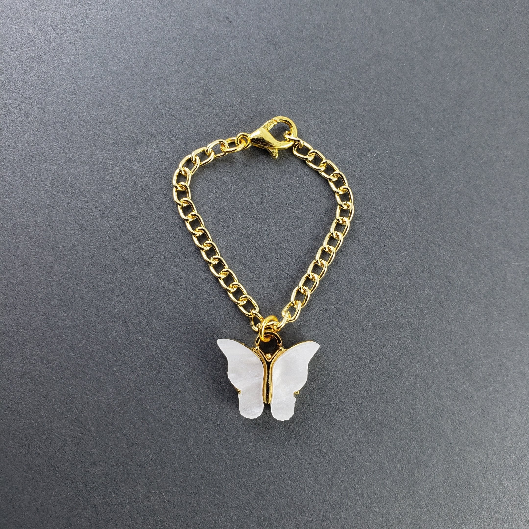 Butterfly Gold White Brass Watch Charm For Women Bulk Main image