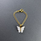 Butterfly Gold White Brass Watch Charm For Women Bulk