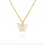 Butterfly White Gold Pendant Chain Necklace Women Bulk