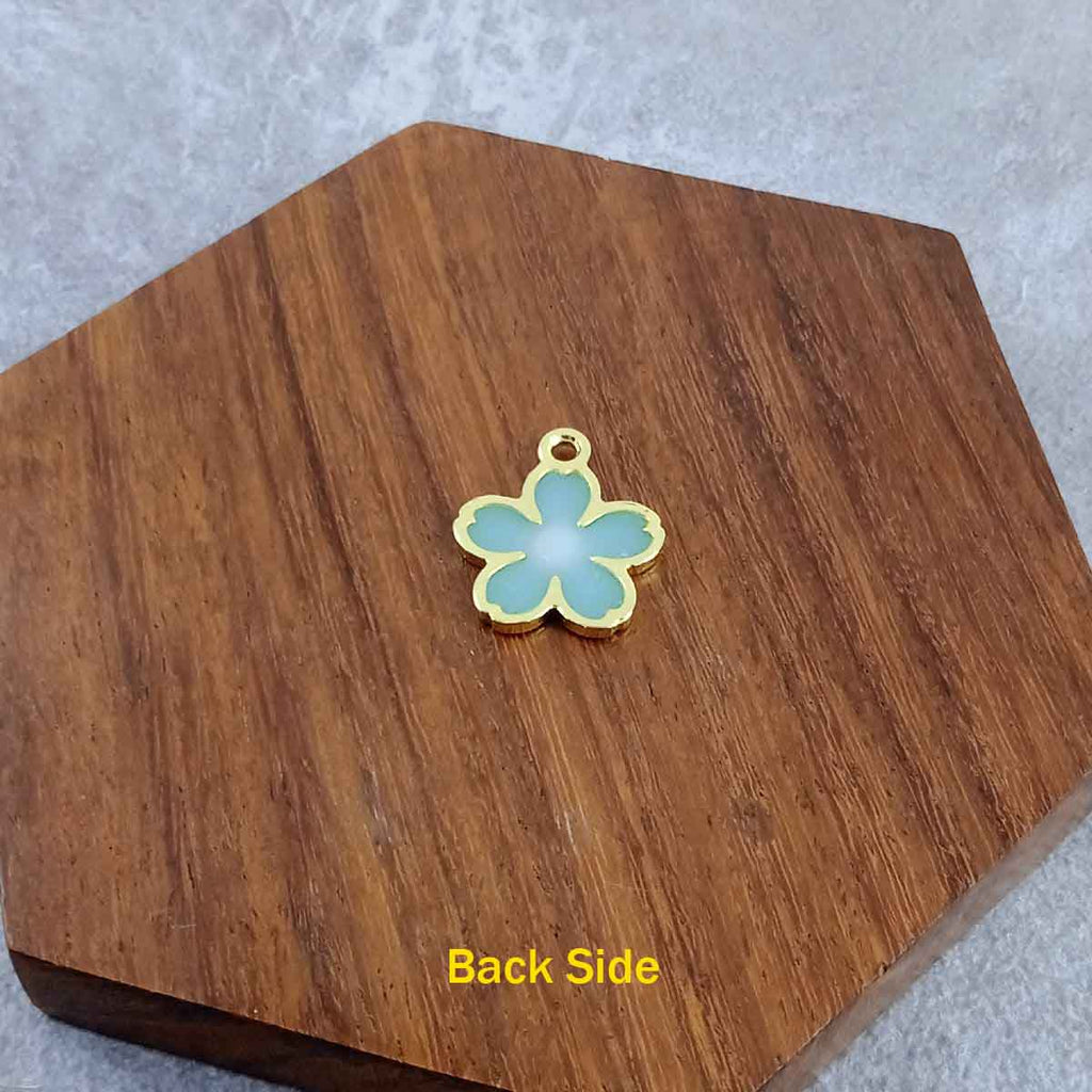 Flower Brass Green Gold Pendant Chain Necklace For Women Bulk