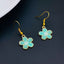 Flower Evil Eye Gold Blue Enamel Dangler Drop Earring Pair Women Bulk