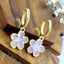 Flower Pink Gold Drop Earring Pair For Women Bulk