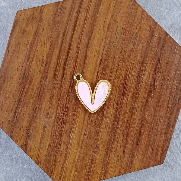 Heart Brass Light Pink Gold Pendant Centre Pcs Women Bulk Main image