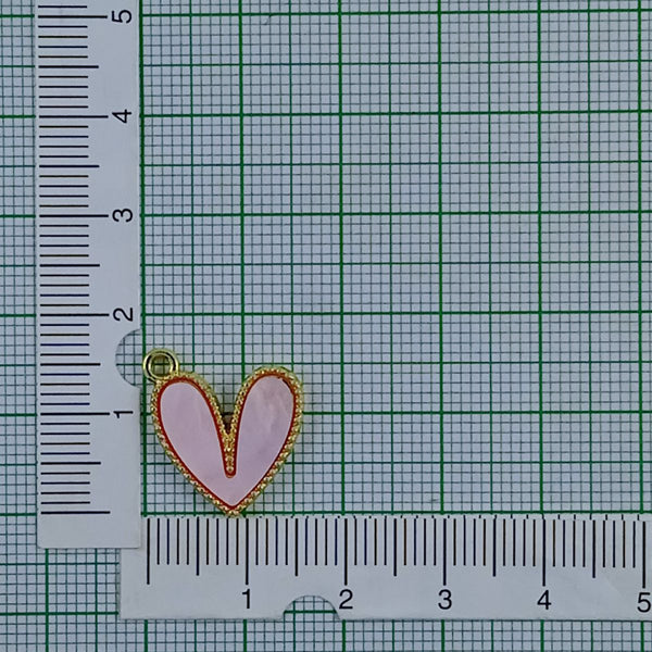 Heart Brass Light Pink Gold Pendant Centre Pcs Women Bulk Secondary image