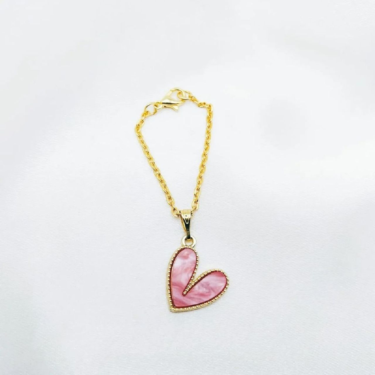 Alloy Heart Watch Charm For Women Gold Pink Bulk Main image