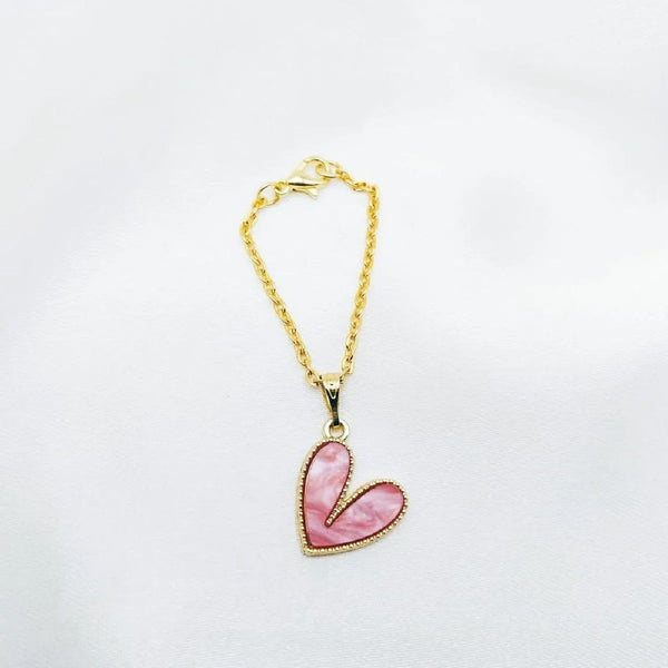 Alloy Heart Watch Charm For Women Gold Pink Bulk Main image
