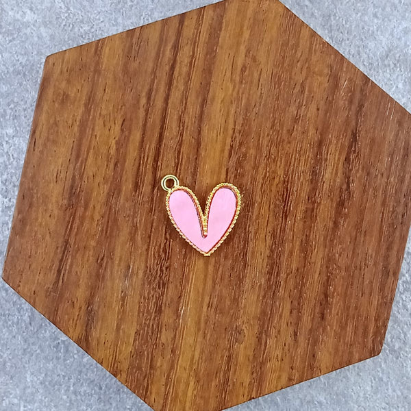 Heart Brass Pink Gold Pendant Centre Pcs For Women Bulk Main image