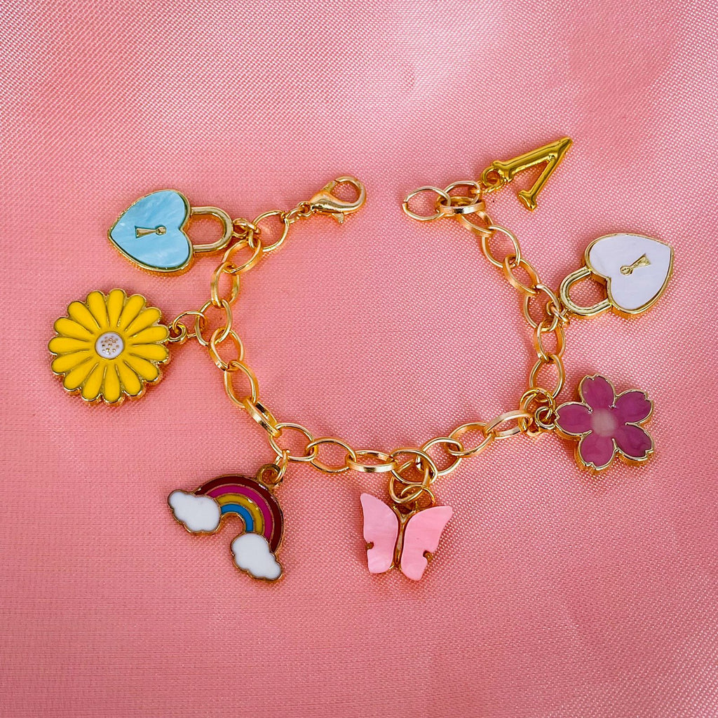 Copper Enamel Gold Alphabet Initial Letter Bracelet For Women Bulk