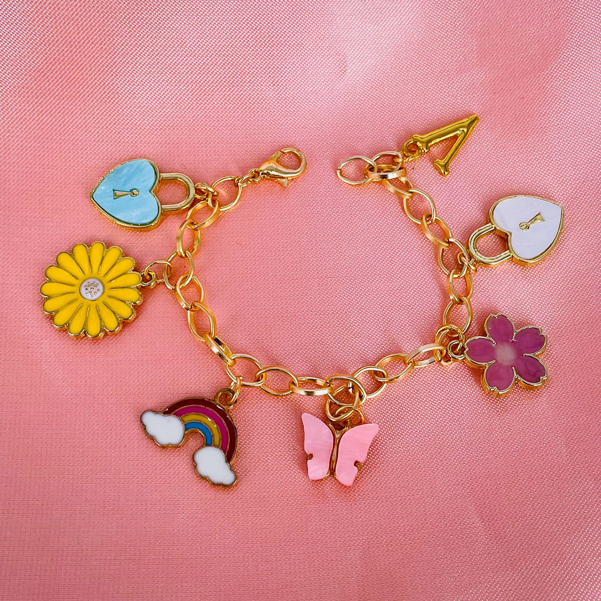 Copper Enamel Gold Alphabet Initial Letter Bracelet For Women Bulk