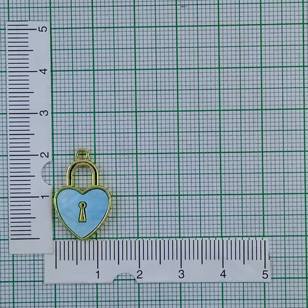 Heart Lock Brass Green Gold Pendant Centre Pcs For Women Bulk Secondary image