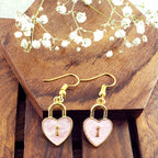 Lock Pink Gold Drop Earring Pair For Women Bulk