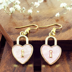 Lock Pink Gold Drop Earring Pair For Women Bulk