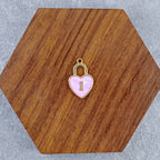Heart Lock Brass Pink Gold Pendant Centre Pcs For Women Bulk