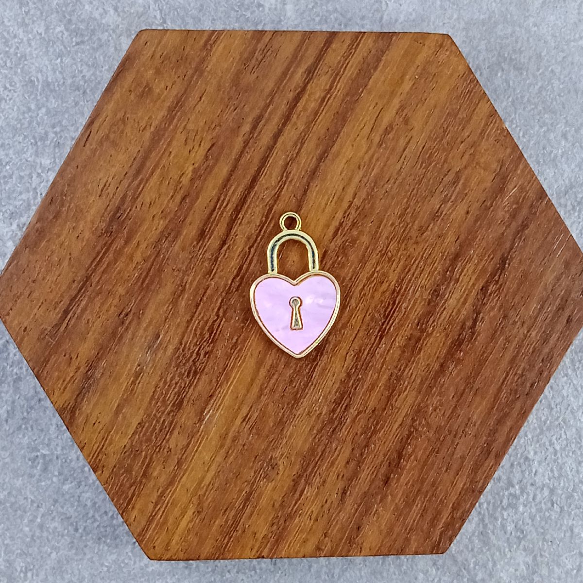 Heart Lock Brass Pink Gold Pendant Centre Pcs For Women Bulk