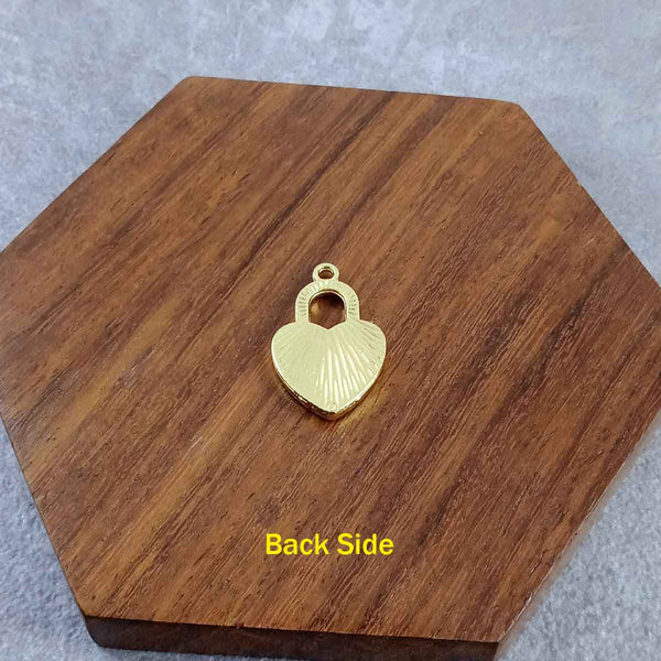 Heart Lock Brass Pink Gold Pendant Centre Pcs For Women Bulk Secondary image