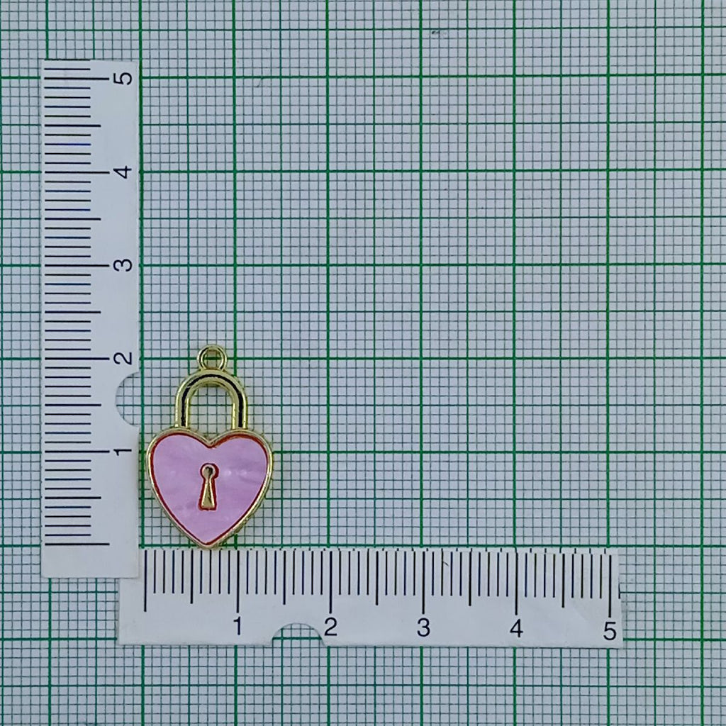 Heart Lock Brass Pink Gold Pendant Centre Pcs For Women Bulk