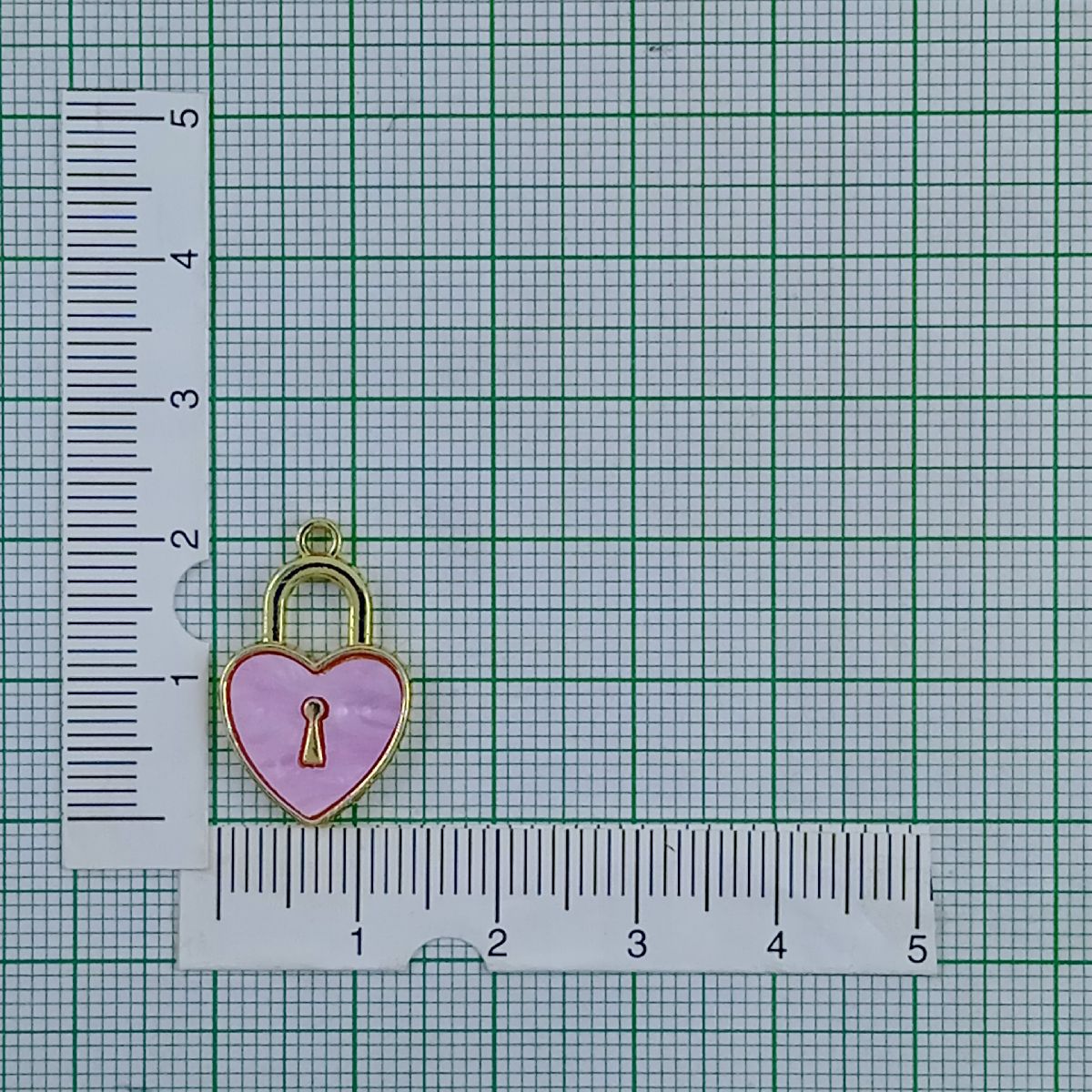Heart Lock Brass Pink Gold Pendant Centre Pcs For Women Bulk