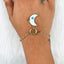 White Blue Gold Moon Evil Eye Charms Chain Link Bracelet Girls Bulk