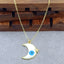 Moon Star Evil Eye White Gold Enamel Pendant Chain For Women Bulk