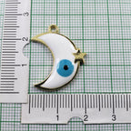 Moon Star Evil Eye White Gold Enamel Pendant For Women Bulk