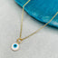 Brass Enamel White Gold Evil Eye Necklace Pendant Chain Girls Bulk