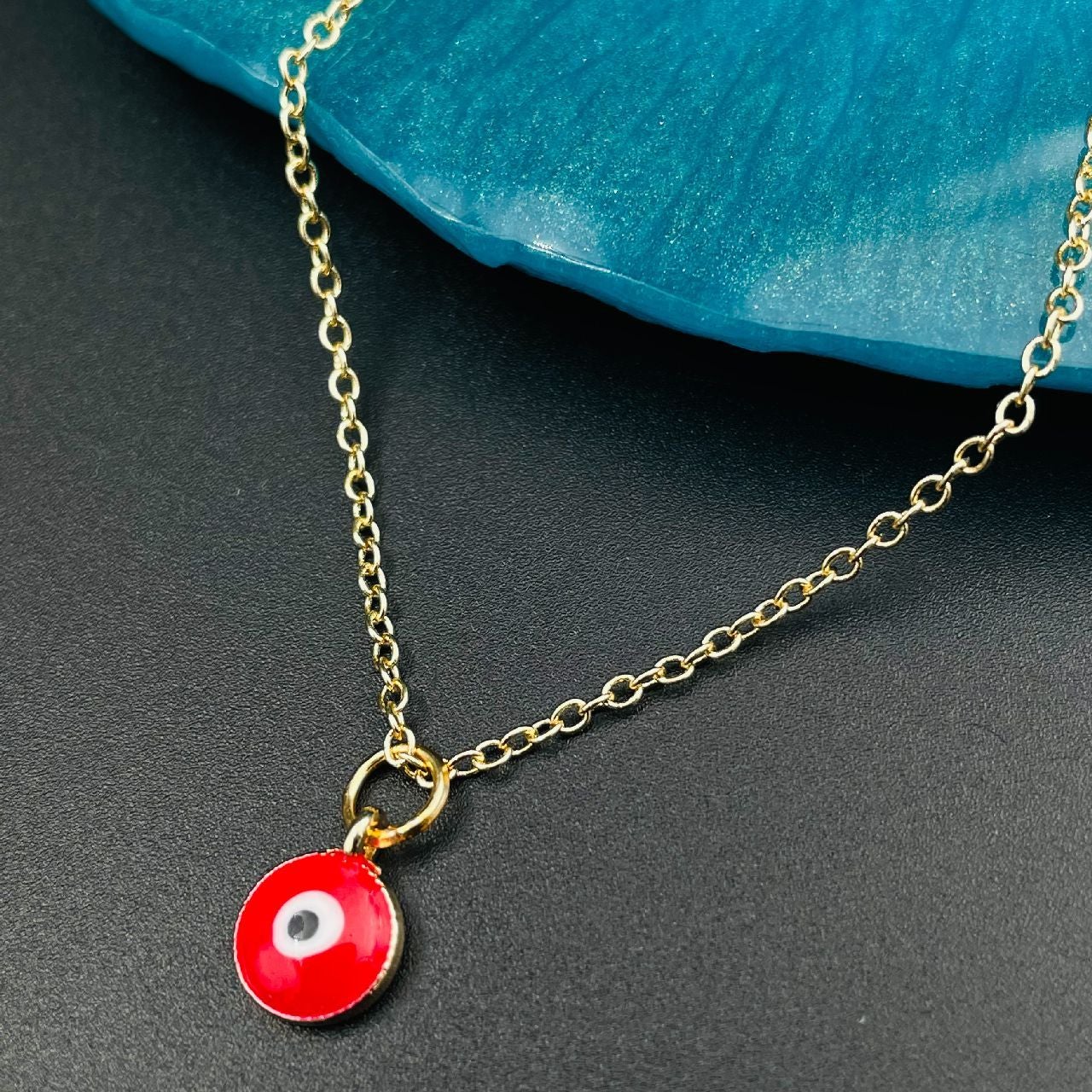 Brass With Enamel Red Gold Evil Eye Pendant For Women Girls Bulk