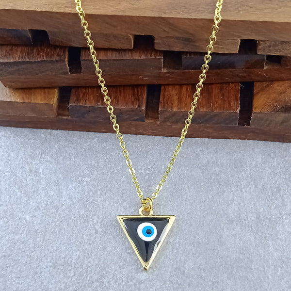 Triangle Evil Eye Black Gold Pendant Chain For Women Bulk Main image
