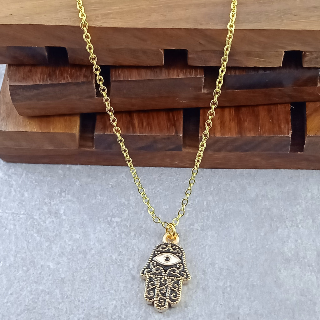 Hamsa Evil Eye Black Rose Gold Pendant Chain For Women Bulk