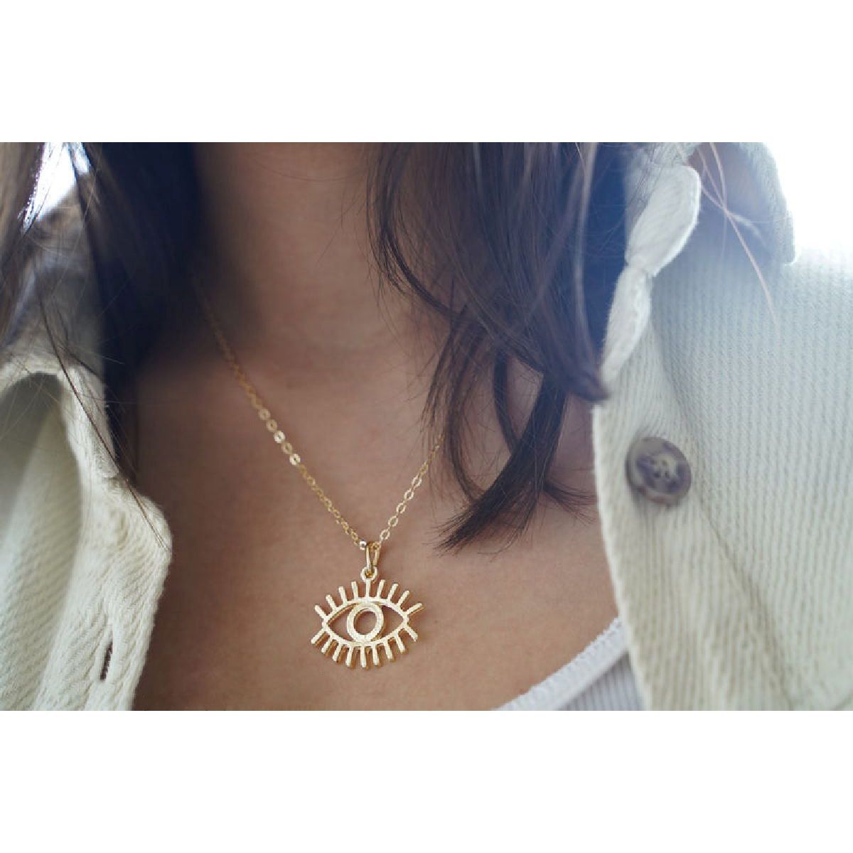 Evil Eye Gold Pendant Chain For Women Bulk