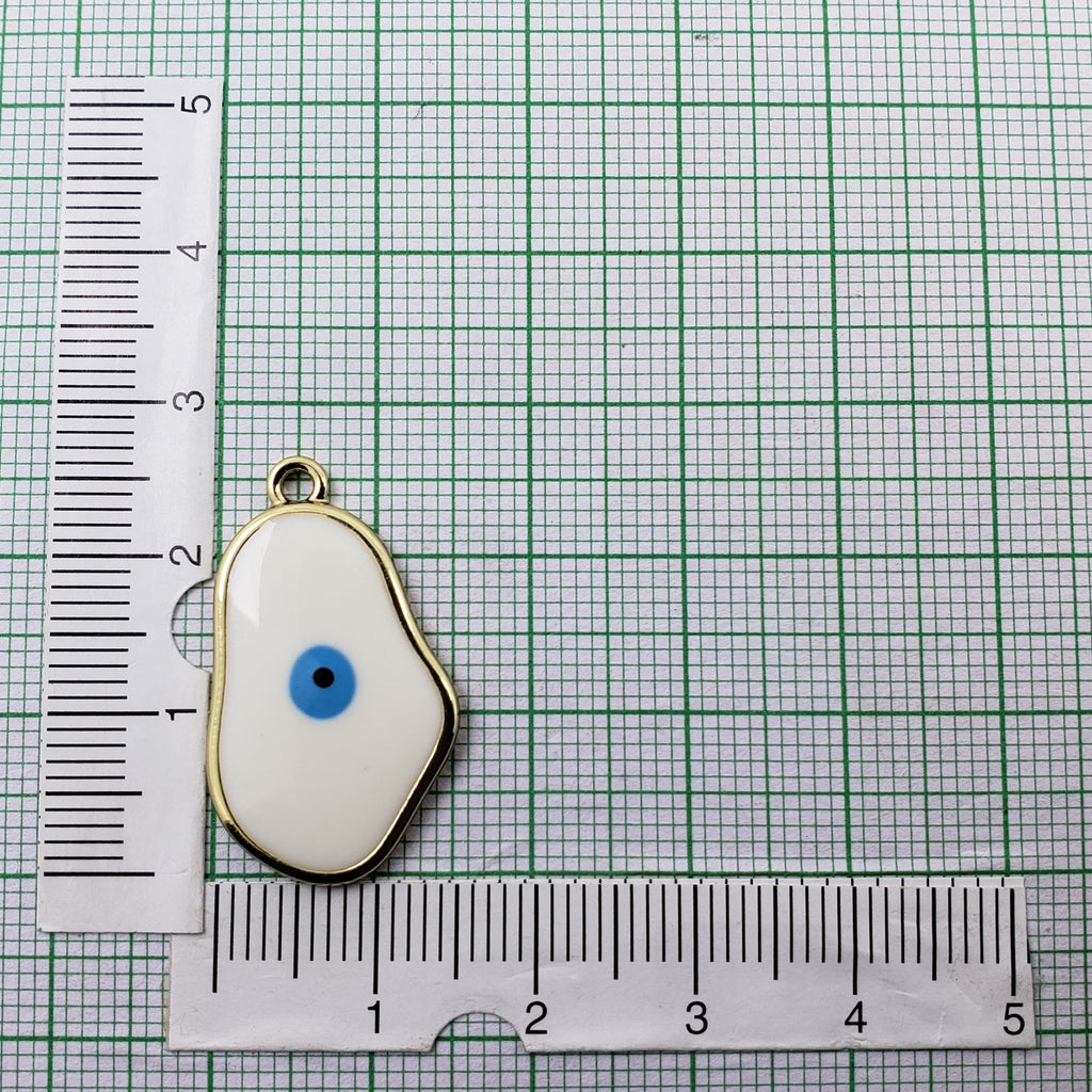 Amoeba Evil Eye Gold White Enamel Pendant For Women Bulk