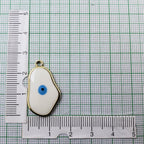 Amoeba Evil Eye Gold White Enamel Pendant For Women Bulk