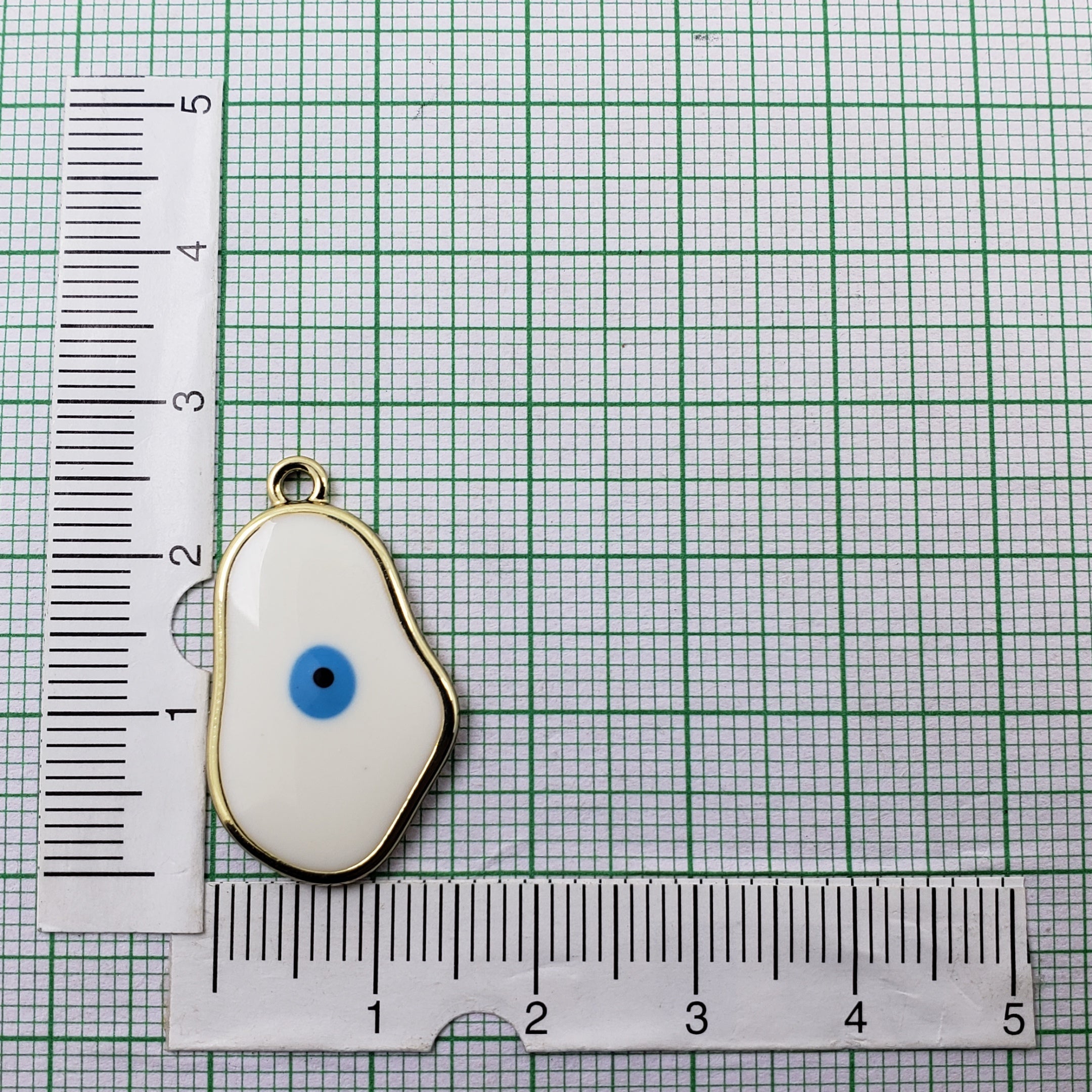 Amoeba Evil Eye Gold White Enamel Pendant For Women Bulk